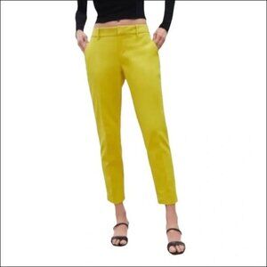New Zara Chino Fit Cropped Yellow Pants Size 12